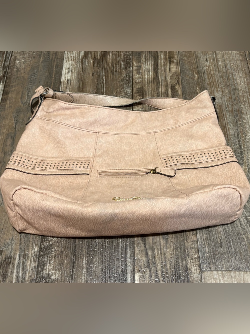 Jessica Simpson Pale Pink Shoulder Hobo with Stud Trim